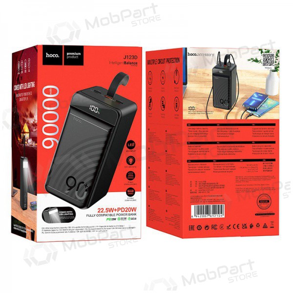 Powerbank Power Bank Hoco J123D 22.5W+PD20W 90000mAh svart