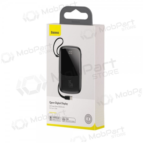 Powerbank Power Bank Baseus Q Pow With Type-C Cable 10000mAh svart PPQD-A01