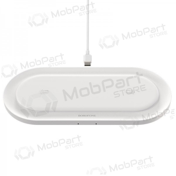Laddare trådlös Borofone BQ7 Prominent Dual (10W) (vit)