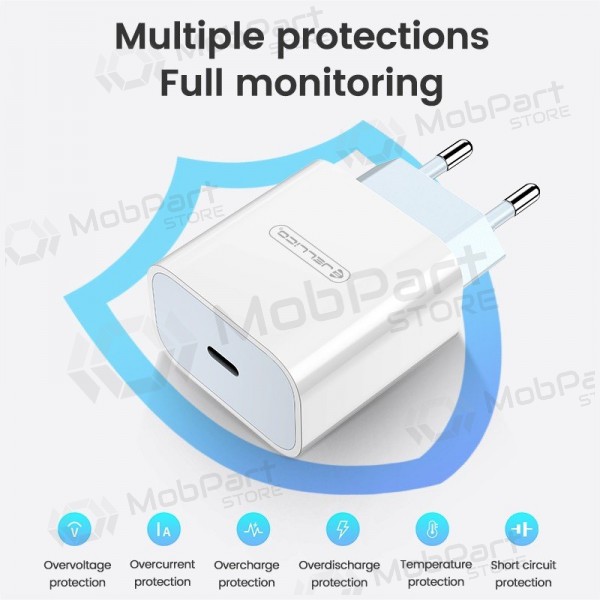 Laddare Jellico AK180 20W USB-C + USB-C to USB-C cable 1.0m vit