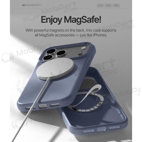 Mobilskal / fodral Mercury Pure Magsafe Silicon Case Apple iPhone 17 levandos grå