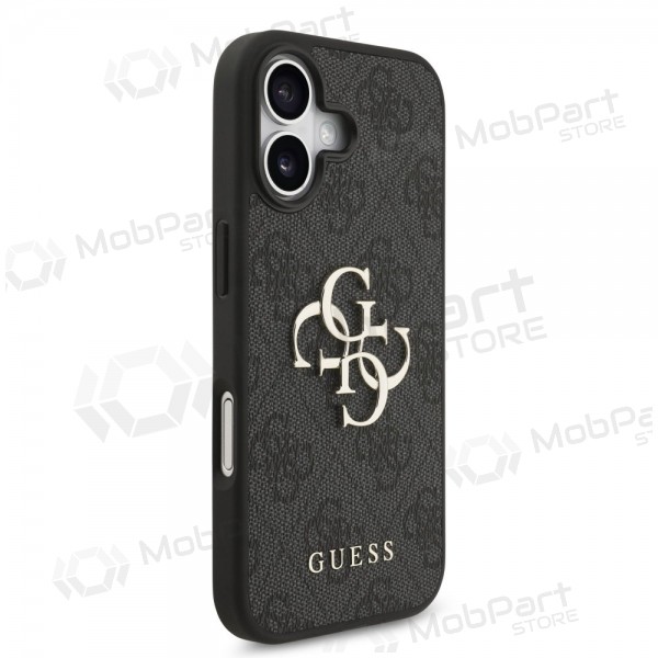 Apple iPhone 17 fodral - Guess PU 4G Metal Logo (grå)