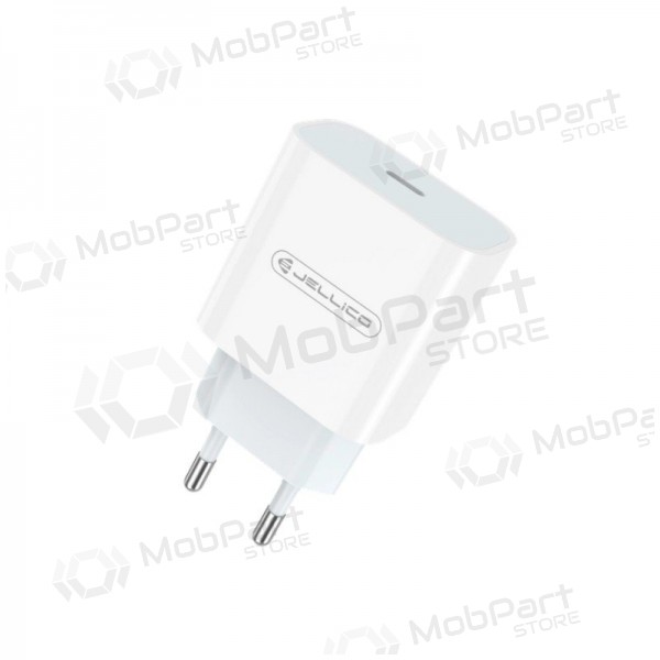 Laddare Jellico AK180 20W USB-C + USB-C to Lightning cable 1.0m vit