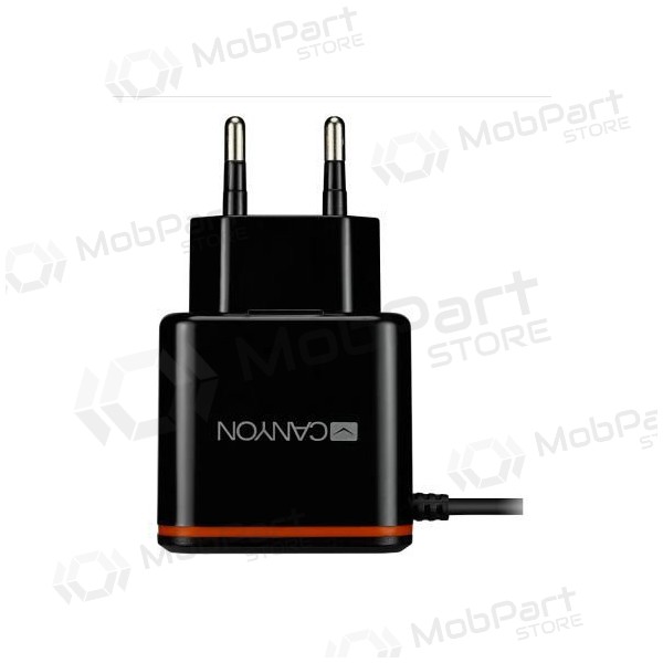 Laddare CANYON CNE-CHA042 + Type-C kabel (1xUSB 5V 2.1A) (svart)