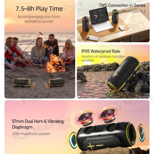 Bluetooth bärbar högtalare Awei KA5 20W svart