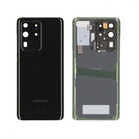 Samsung G988 Galaxy S20 Ultra baksida / batterilucka svart (Cosmic Black) (begagnad grade C, original)
