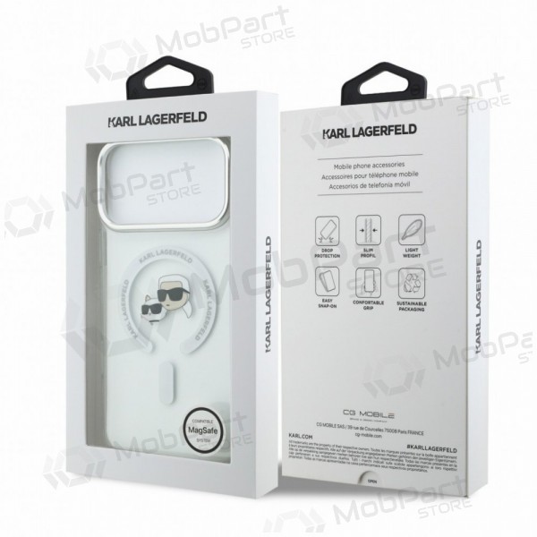 Apple iPhone 18 Pro fodral - Karl Lagerfeld IML K&CH Heads Metal Frame MagSafe (transparent)
