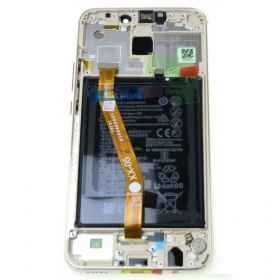 Huawei Mate 20 Lite skärm (guld) (med ram och batteri) (service pack) (original)