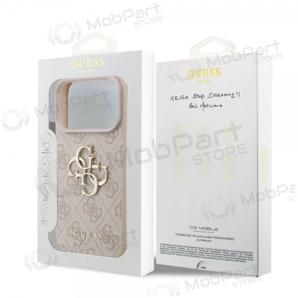 Apple iPhone 17 Pro fodral - Guess PU 4G Metal Logo (rosa)