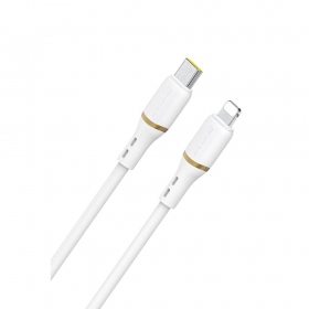 Lightning-kabel Dudao L25X USB-C till Lightning 1 m 30 W vit