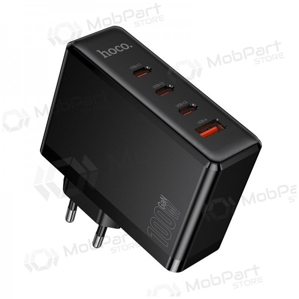 Telefonladdare Hoco N85 100 W 3x USB-C + USB-A svart