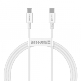 Kabel Baseus Superior Type-C - Type-C 100W 1.0m (vit) CATYS-B02