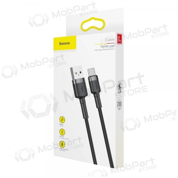 Usb-kabel Baseus Cafule type-c 2,0m 2,0a (grå-svart) CATKLF-CG1