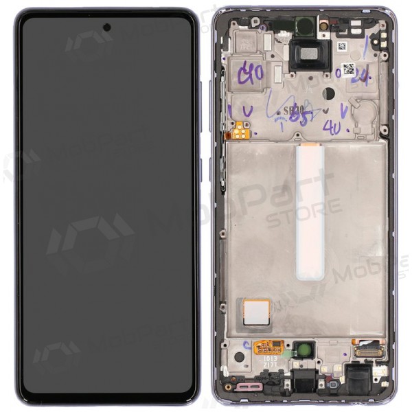 Ekranas Samsung A525/A526 A52 4G/5G 2021 su lietimui jautriu stikliuku och rėmeliu Awesome Violet OLED (real size) Ekranas Samsung A525/A526 A52 4G/5G 2021 su lietimui jautriu stikliuku och rėmeliu Awesome Violet OLED (real size)