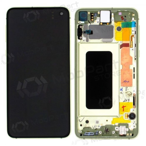Samsung G970F Galaxy S10e skärm (Canary Yellow) (med ram) (begagnad grade A, original)