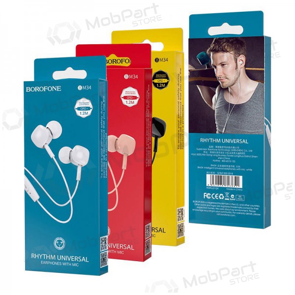 Headset Borofone BM34 3,5mm (rosa)