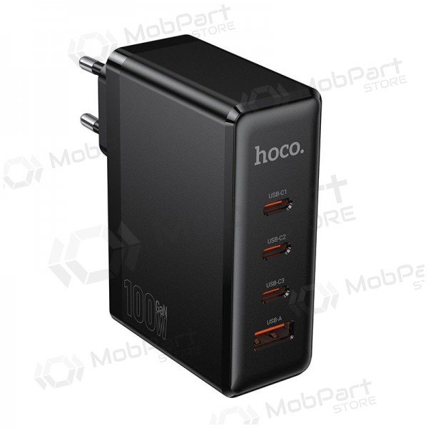 Telefonladdare Hoco N85 100 W 3x USB-C + USB-A svart