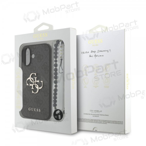 Apple iPhone 17 fodral - Guess PU 4G Metal Logo Strap (svart)