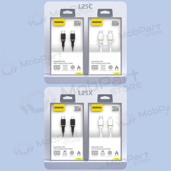 USB-C-kabel Dudao L25C USB-C till USB-C 1 m 60 W svart