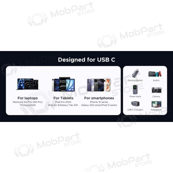 USB-C-kabel Ugreen L706 USB-C till USB-C 1 m 240 W svart