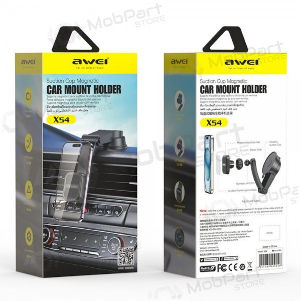 Universal bilhållare Awei X54 Magnetic (dashboard/windshield) svart