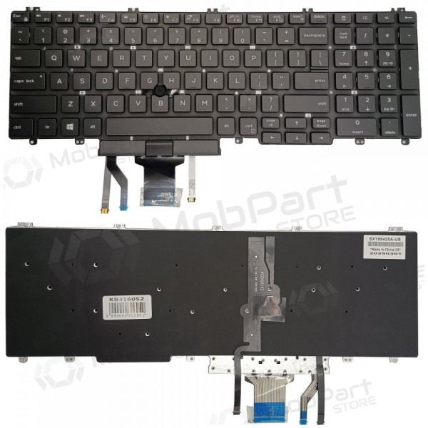 Tangentbord DELL Latitude 5500,med pašvietimu och „trackpoint“ Tangentbord DELL Latitude 5500,med pašvietimu och „trackpoint“