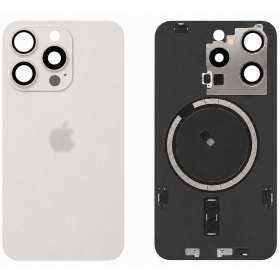 Apple iPhone 15 Pro bakstycke (vit) (Premium)