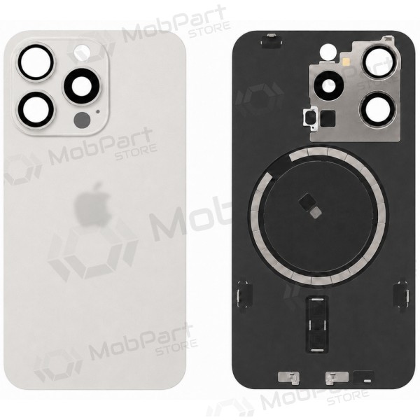 Apple iPhone 15 Pro bakstycke (vit) (Premium)
