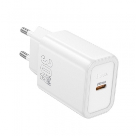 Telefonladdare Hoco N62 30 W GaN USB-C vit