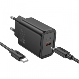 Telefonladdare Hoco N62 GaN USB-C med USB-C-kabel 1 m svart