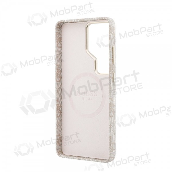 Samsung Galaxy S26 Ultra fodral - Guess PU 4G Script Metal Logo Magnetic (rosa)