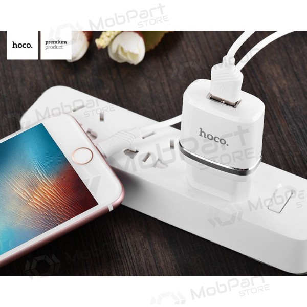 Laddare HOCO C11 Smart USB + lightning (5V 1A) (vit)