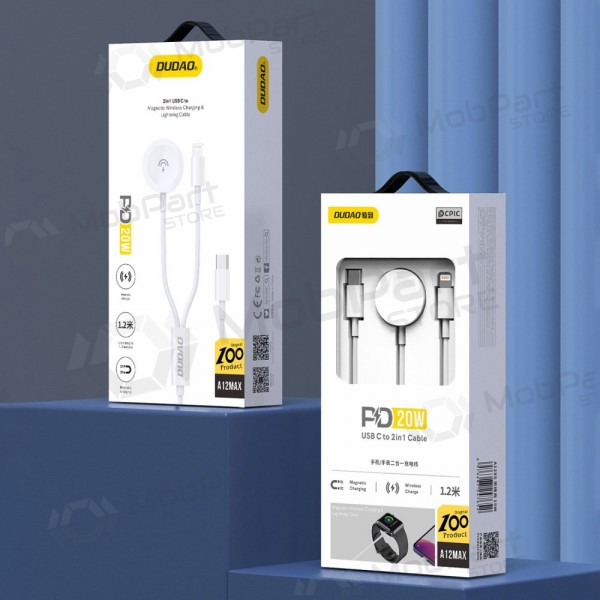 USB-C-kabel Dudao A12MAX-2in1 USB-C till iWatch / Lightning 1.2 m