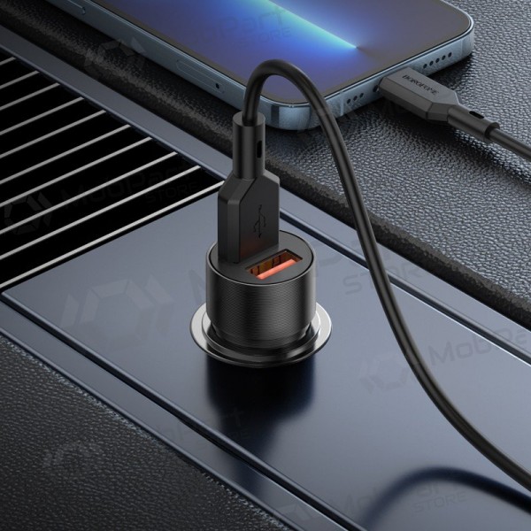 Laddare automobilinis Borofone BZ19B 2xUSB-A QC3.0 36W svart