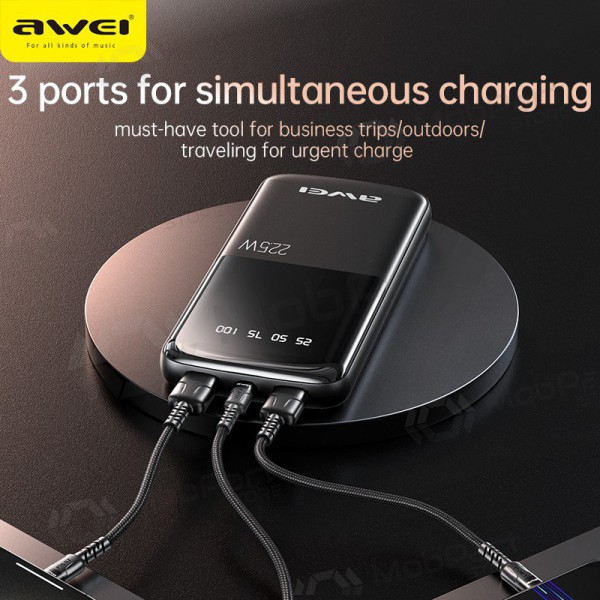 Powerbank Power Bank Awei P10K 22.5W 10000mAh svart