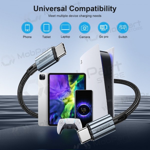 USB kabel Choetech XCC-1015 USB-C to USB-C PD60W 2.0m svart