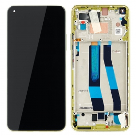 Xiaomi Mi 11 Lite 4G / Mi 11 Lite 5G skärm (gul) (med ram) (service pack) (original)