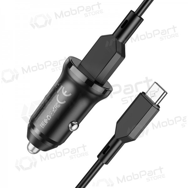 Laddare automobilinis Borofone BZ18 Quick Charge 3.0 18W + Type-C (svart)