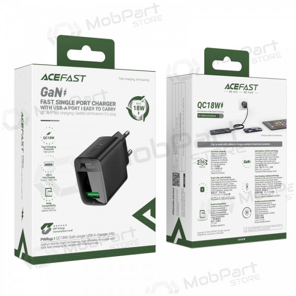 Laddare Acefast A90 18W USB-A svart
