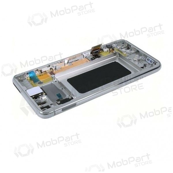 Samsung G970F Galaxy S10e skärm (Prism White) (med ram) (begagnad grade A, original)