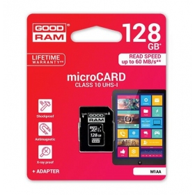 Minneskort GOODRAM MicroSD 128Gb (class 10) + SD adapter