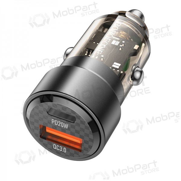 Laddare automobilinis Borofone BZ20 PD20W+QC3.0 38W svart