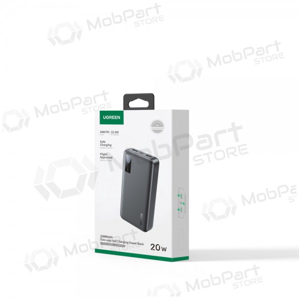 Powerbank Power Bank Ugreen PB313 20W 20000mAh (25683) svart Powerbank Power Bank Ugreen PB313 20W 20000mAh (25683) svart