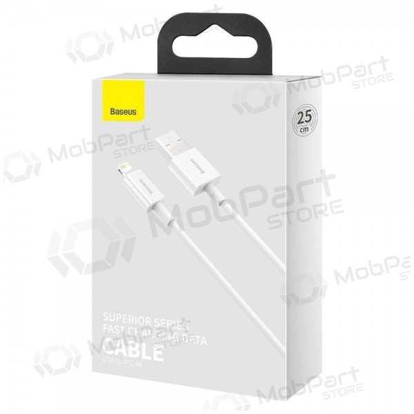 USB kabel Baseus Superior Lightning 2.4A 0.25m (vit) CALYS-02