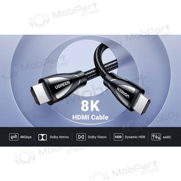 HDMI-kabel Ugreen HD140 HDMI 2.1 2 m svart