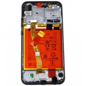 Huawei P20 Lite skärm (svart) (med ram och batteri) (service pack) (original)
