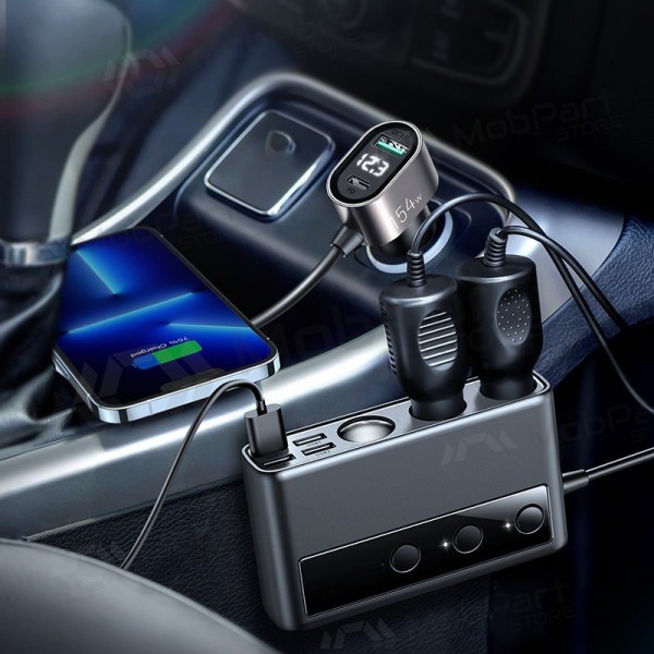 Laddare automobilinis Joyroom 9in1 154W 3x12V, PD USB Type-C, QC3.0 USB-A, 4xUSB-A JR-CL06