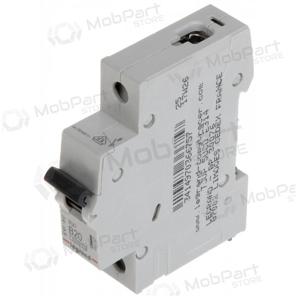 Automatsäkring MCB RX3 Legrand 419137 (20A, 1P, 230V, 6kA)