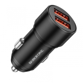 Laddare automobilinis Borofone BZ19B 2xUSB-A QC3.0 36W svart