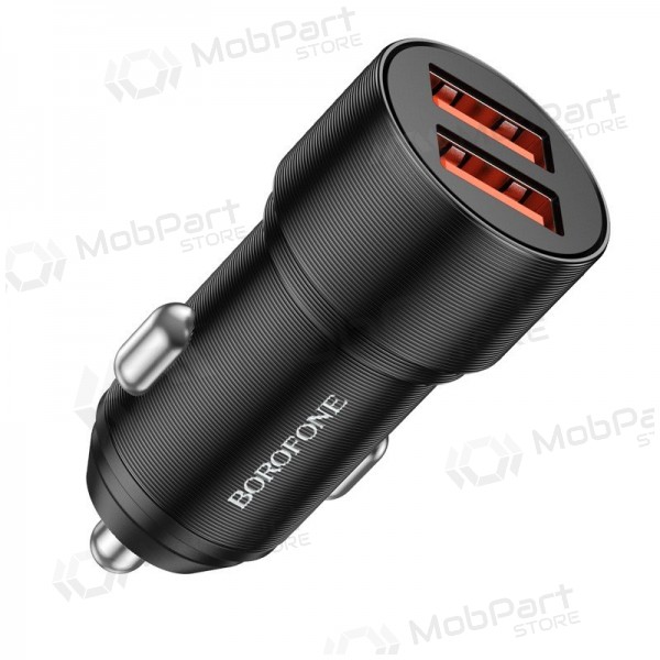 Laddare automobilinis Borofone BZ19B 2xUSB-A QC3.0 36W svart